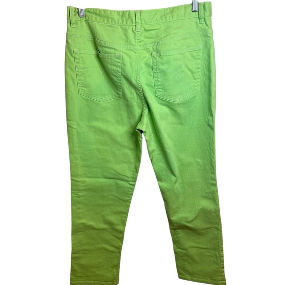 Lauren Ralph Lauren | Lime Green High Rise Straight Leg Stretch Jeans | Sz 12 - Picture 3 of 6